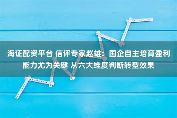 海证配资平台 信评专家赵雄：国企自主培育盈利能力尤为关键 从六大维度判断转型效果