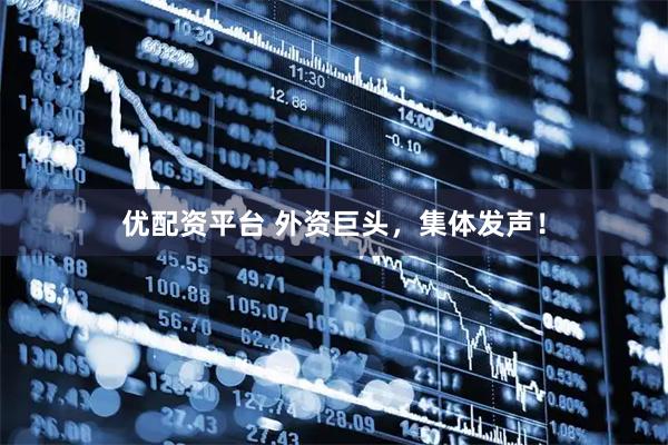 优配资平台 外资巨头，集体发声！