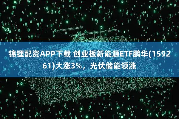 锦锂配资APP下载 创业板新能源ETF鹏华(159261)大涨3%，光伏储能领涨