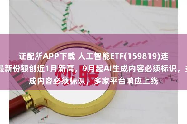 证配所APP下载 人工智能ETF(159819)连续7日“吸金”，最新份额创近1月新高，9月起AI生成内容必须标识，多家平台响应上线